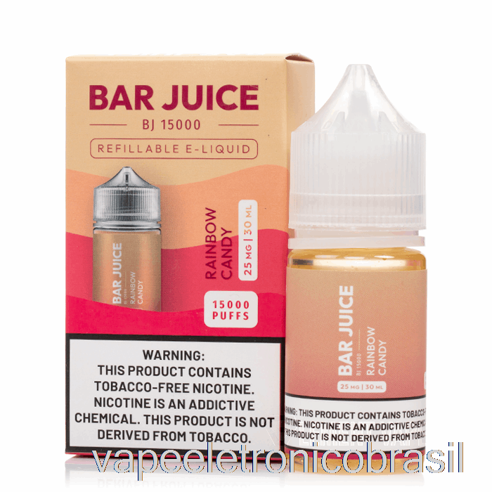 Vape Recarregável Rainbow Candy - Suco Em Barra - 30ml 25mg